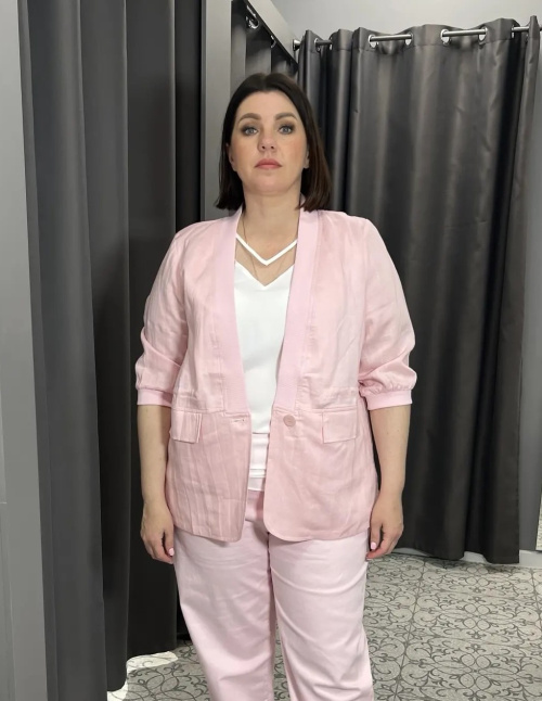 Жакет лен 10017 роз. — фото Figura Room