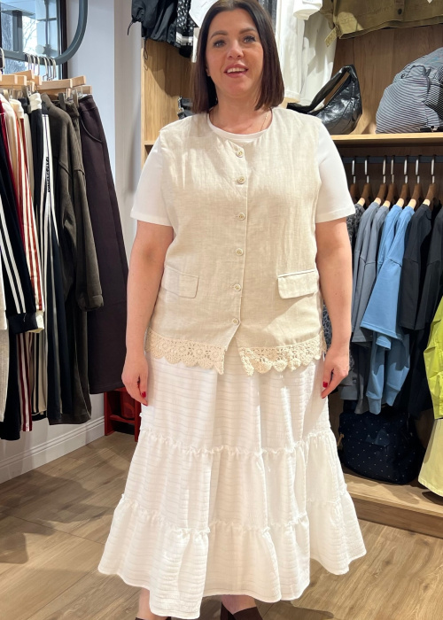 Комплект (жилет и футболка) беж